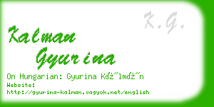 kalman gyurina business card